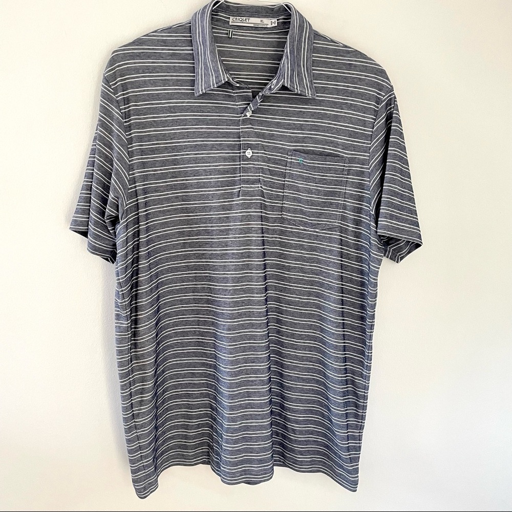 CRIQUET Striped Gray Polo Shirt